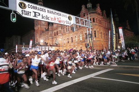 The start of the annual Comrades Marathon -- a famous ultra distance running race -- which sees over 12,000 runners tackle the 89.2km from Durban to Pietermaritzburg in South Africa. 