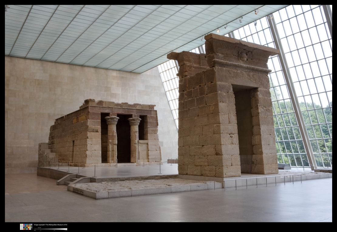 The 2000-year-old Temple of Dendur is displayed in the Sackler Wing of the Metropolitan Museum of Art, New York.