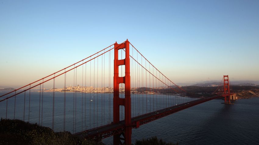 A view of the Golden Gate Brdige from the Marin Headlands on May 27, 2012 in San Francisco, California. The Golden Gate Bridge celebrates its 75th anniversary today. The 1.7 mile steel suspension bridge, one of the modern Wonders of the World, opened to traffic on May 27, 1937.