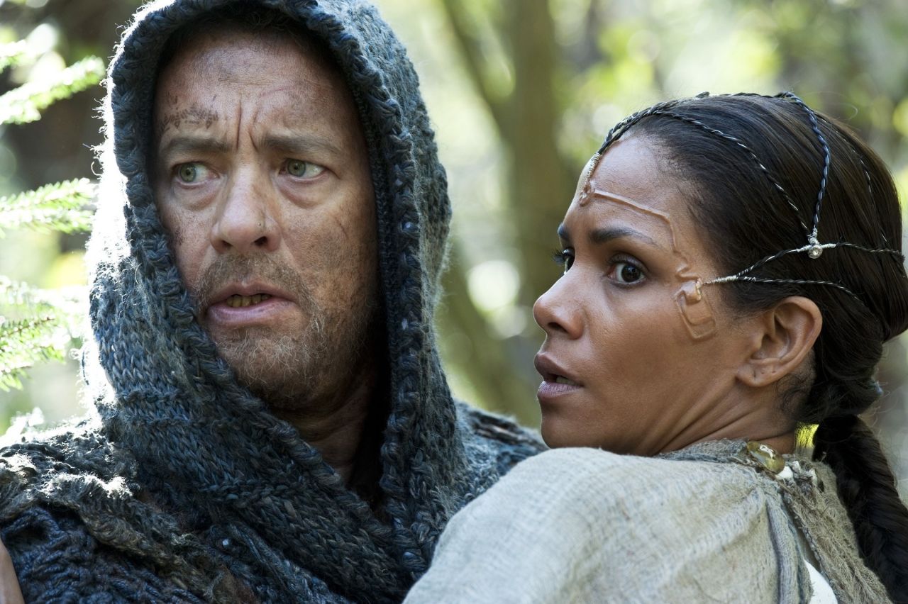"Cloud Atlas" (2012) skips through time, including future sequences set in a super-high-tech Korea of 22nd century and a primitive Hawaii of the 24th. Tom Hanks and Halle Berry are among the stars.