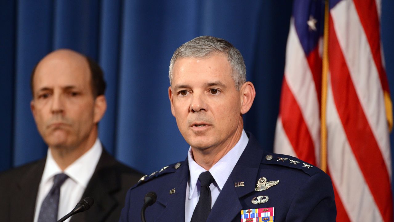 LT. General Salvatore Angelella delivers his remarks at the US embassy in Tokyo on October 19, 2012.