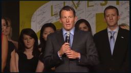 Lance Armstrong speaks at  15: An Evening with LiveStrong, celebrating the 15th anniversary of the organization he founded, on Friday, October 19, 2012, in Austin, Texas.