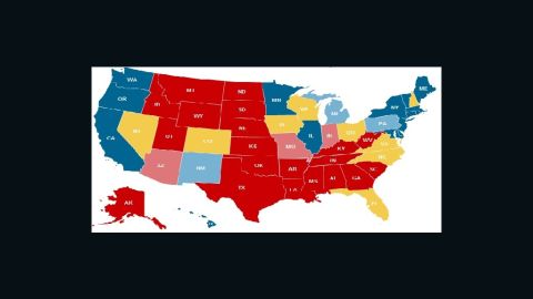 CNN's Electoral Map from October 20 reflects the standing of the candidates by state.