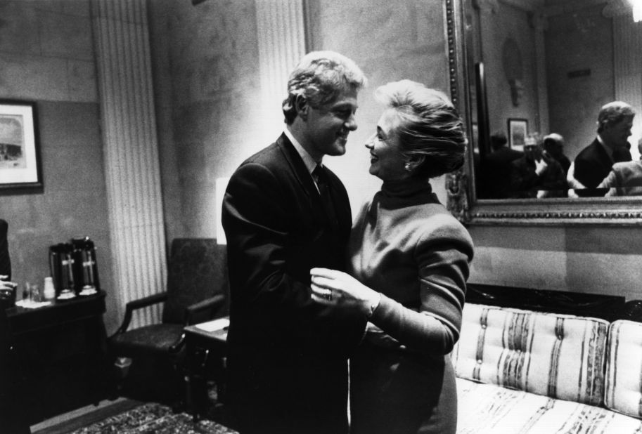 The Clintons share a laugh on Capitol Hill in 1993.