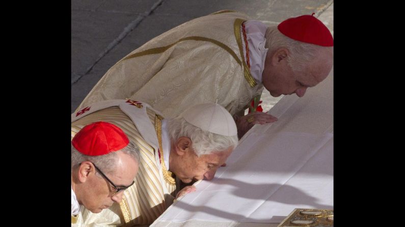 Pope Benedict XVI presides over the Mass on Sunday.