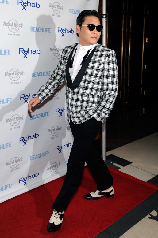 K-Pop star Psy strolls the red carpet ahead of his October 21 performance at the Hard Rock Hotel & Casino in Las Vegas. 