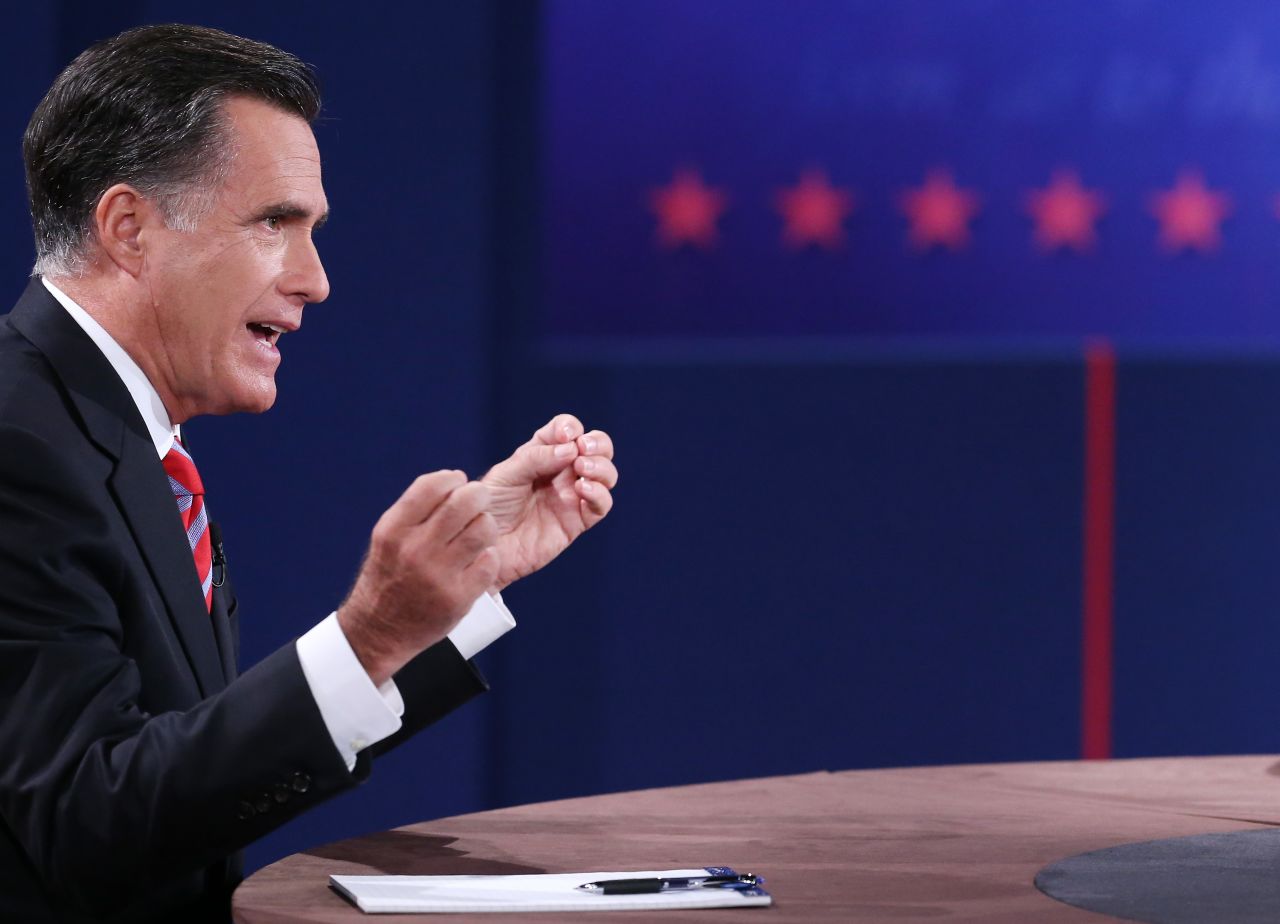 Romney speaks during the debate.