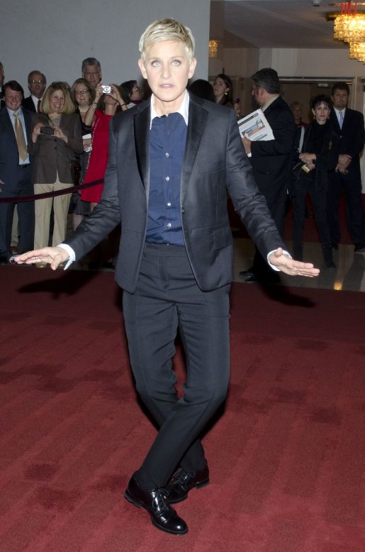 Ellen DeGeneres poses on the red carpet at the Mark Twain Prize For American Humor.