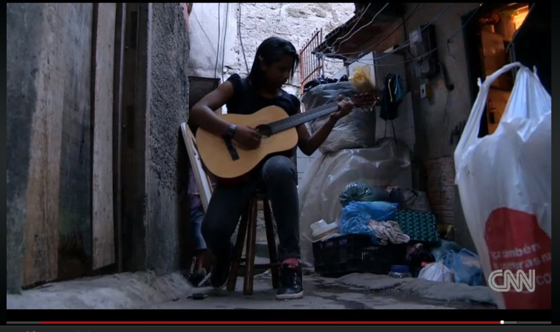 Yanca Leite, 15, has a modest dream to become a music teacher for other slum children like herself.