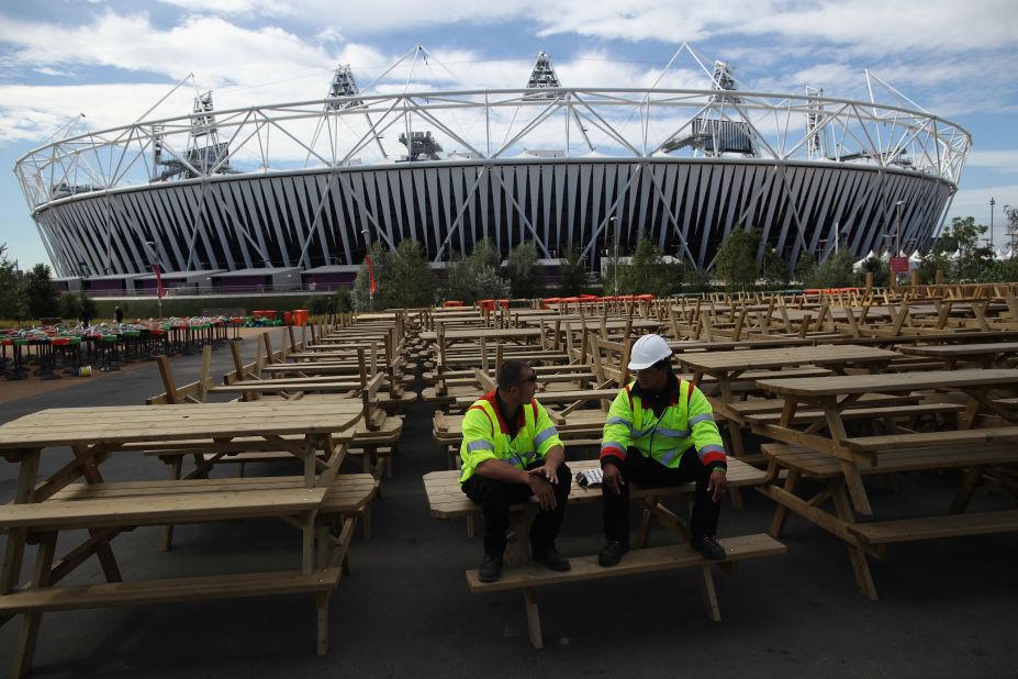Workmen have already begun the task of transforming the Olympic site.