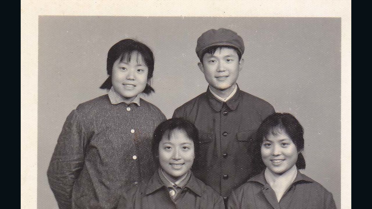 Hu Rongfen (front left) pictured with her three younger siblings days before she was to leave Shanghai for Anhui.