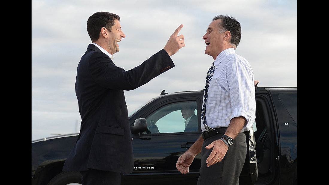 Romney says goodbye to Ryan at Denver International airport on Wednesday, October 24.