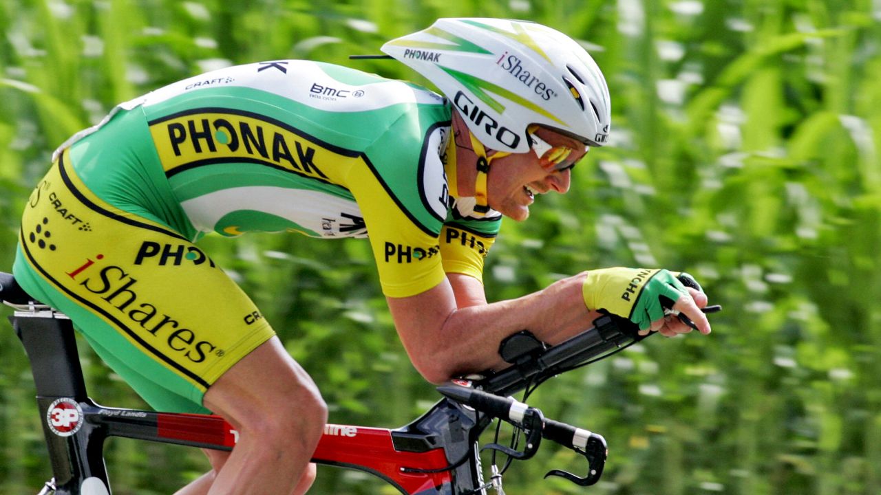 Floyd Landis rides during the Tour de France in 2006.