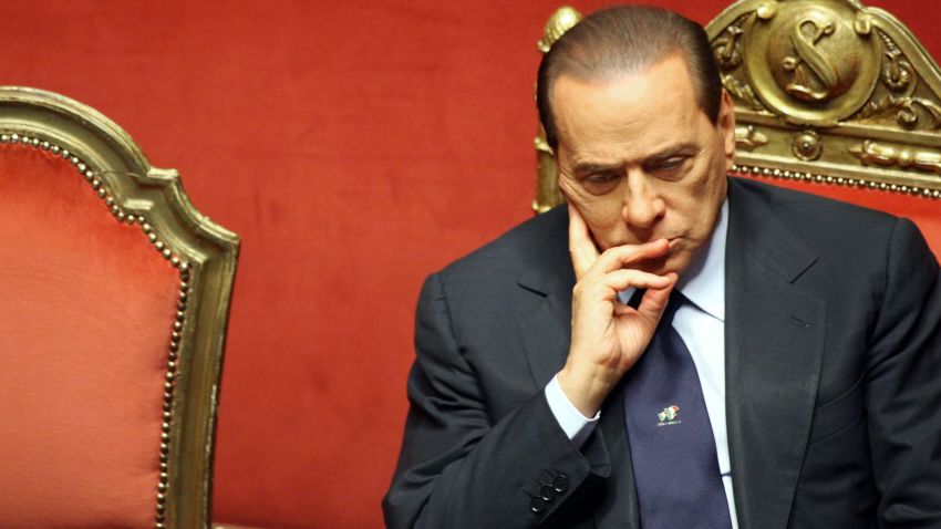 Berlusconi listens during a debate at the Senate on December 13, 2010 in Rome, Italy.