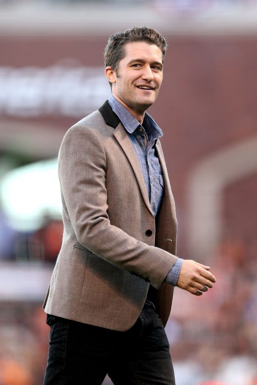 Matthew Morrison performs the National Anthem before Game Two of the World Series in San Francisco.