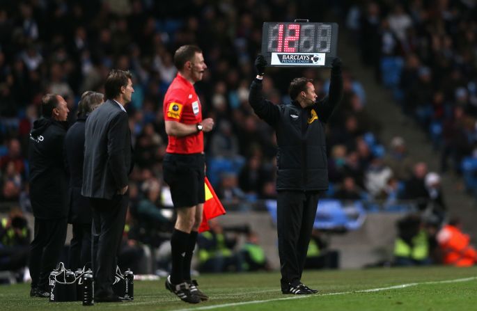 The match was the longest in Premier League history due to two lengthy delays for injuries. While 12 minutes were added on, almost 13 were played -- for a total of 102 and 43 seconds that beat the previous longest in 2011 between Arsenal and Liverpool. 7, 2012 in Manchester, England. 