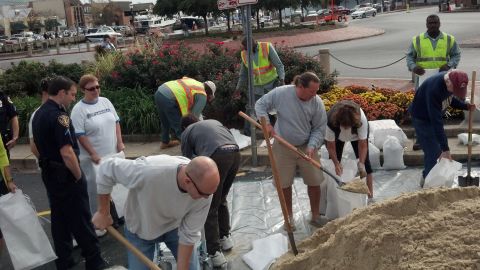 Sandbagging started Saturday in Annapolis, Maryland, for possible storm surge.