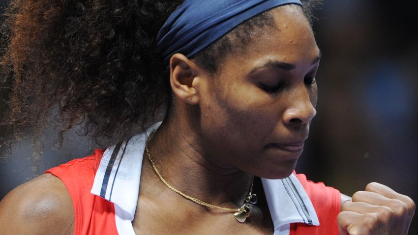 A pumped Serena Williams was always on top in the WTA Championships final against Maria Sharapova.