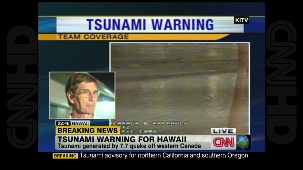 When will the tsunami hit hawaii central time