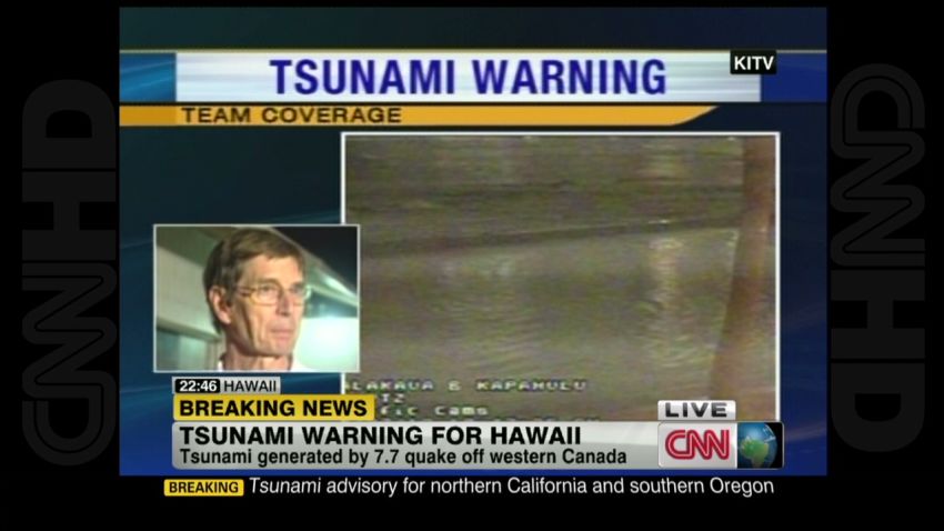 When did the tsunami hit the hawaiian island