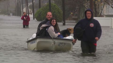 New York's Long Island is experiencing gale-force winds and flooding in some areas.  