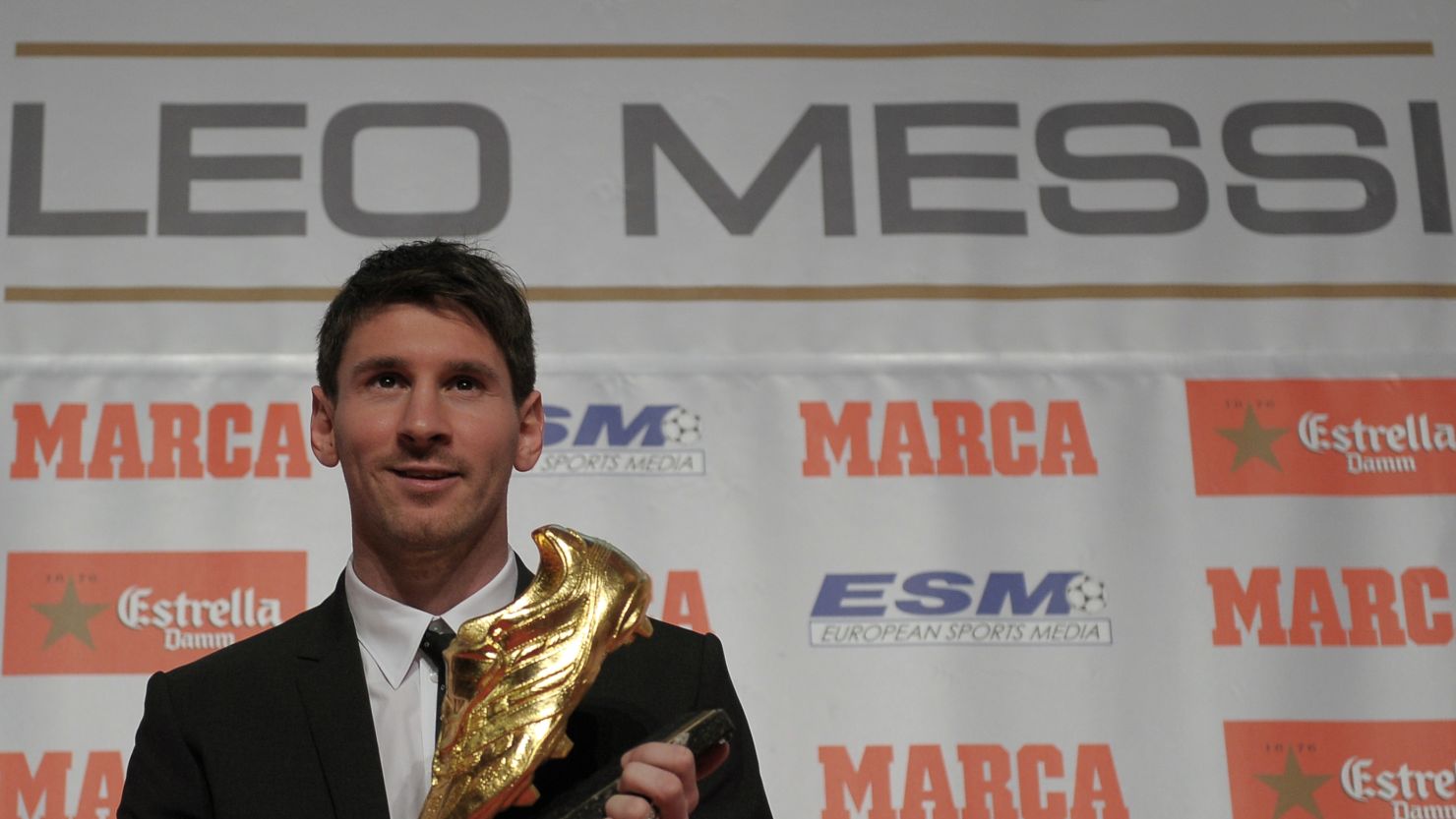 Barcelona striker Lionel Messi picked up his second golden boot, for being the top scorer in Europe for 2011/12 