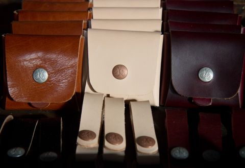 Eric Heins of <a href="http://corterleather.bigcartel.com/" target="_blank" target="_blank">Corter Leather</a> makes all of his leather goods by hand. 