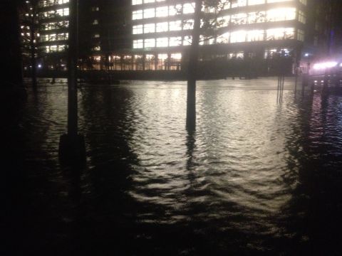 Superstorm Sandy dumped a lot of rain on West Side Highway in Manhattan, NY.