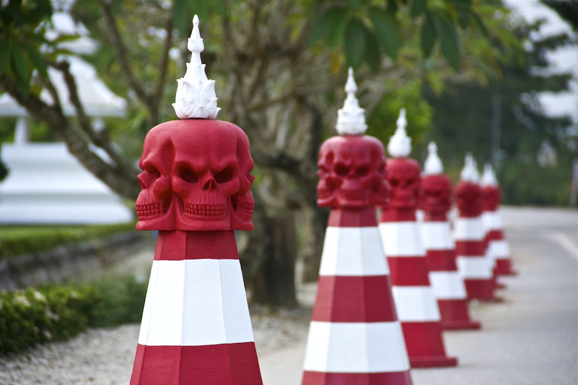 The White Temple in Chiang Rai, Thailand, is a macabre temple dedicated to preventing people from drinking alcohol and smoking, as both lead to an untimely death. The Halloween-themed pylons <a href="http://ireport.cnn.com/docs/DOC-859025" target="_blank">caught the eye of John Vogel</a>, who said: "These pylons are located year round on the road near the temple, but seem especially appropriate this time of the year."