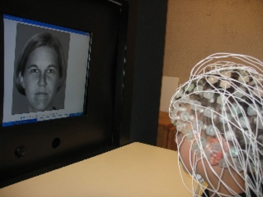 Children's brain activity was measured while they looked at faces.
