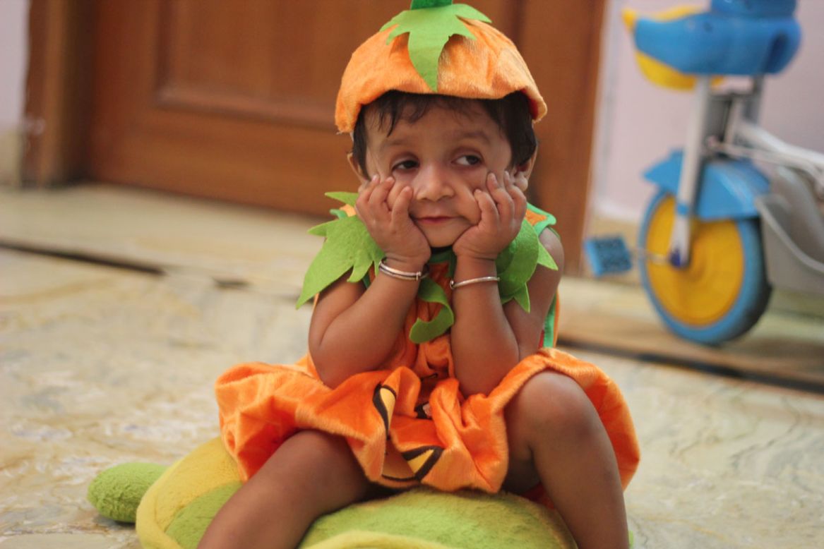For <a href="http://ireport.cnn.com/docs/DOC-869370" target="_blank">Manish Kanoji</a>'s daughter Kyra, this was the first Halloween celebration ever. Although she did not quite understand what was going on (she is 20 months old), she was able to pull an impressive "scary face" for this photo.
