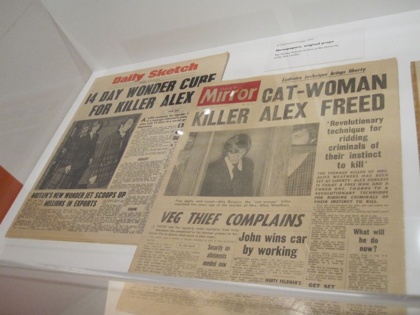 Kubrick insisted on attention to detail, as these realistic prop newspapers from "A Clockwork Orange" illustrate.