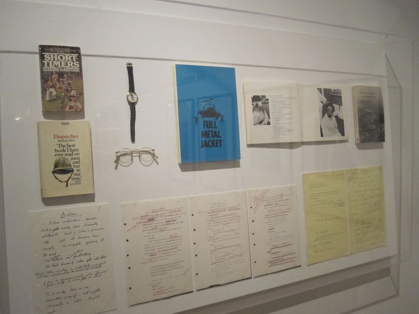 Kubrick turned his attention to the Vietnam War in "Full Metal Jacket." Among the film's artifacts on display are the glasses worn by the lead character, "Joker."