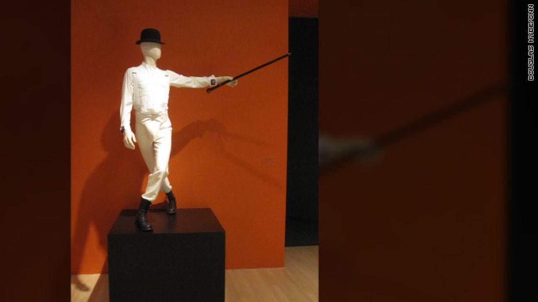The costume for "Alex," the lead character -- and violence-prone delinquent -- in "A Clockwork Orange." 