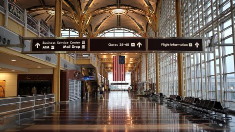 Reagan National Airport in Washington was nearly deserted Monday ahead of Superstorm Sandy.  