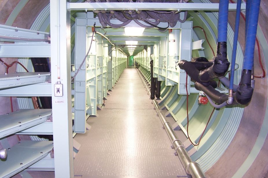 The facility's silo cableway tunnel connects the launch control center to the missile silo. 