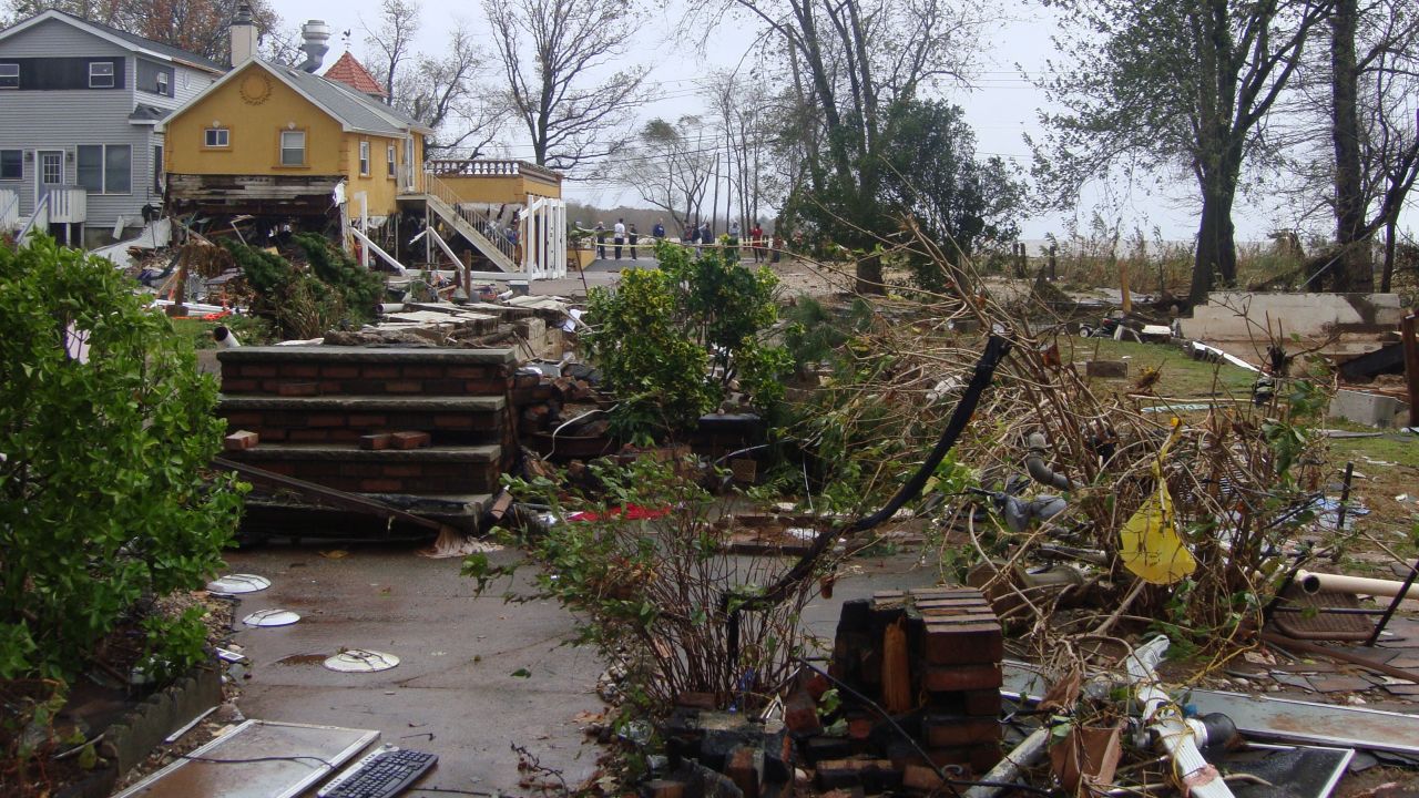 A surge of water destroyed the Staten Island, New York, home of George and Patricia Dresch and their daughter Angela.