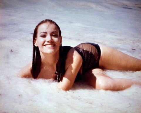 After Bond saved Domino Derval, played by Claudine Auger, from drowning in 1965's "Thunderball," she returned the favor by shooting Largo in the back before he could kill Bond. Derval is one Bond girl who is rarely out of a bikini.