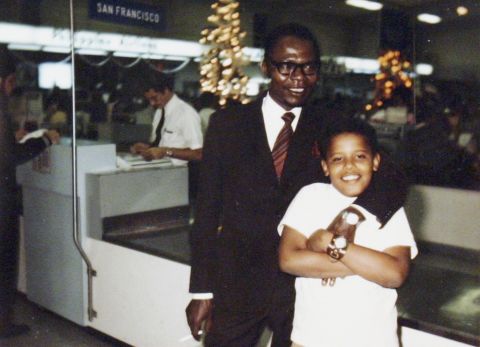 President Obama with his father, Barack Obama Sr., in an undated family snapshot from the 1960s.