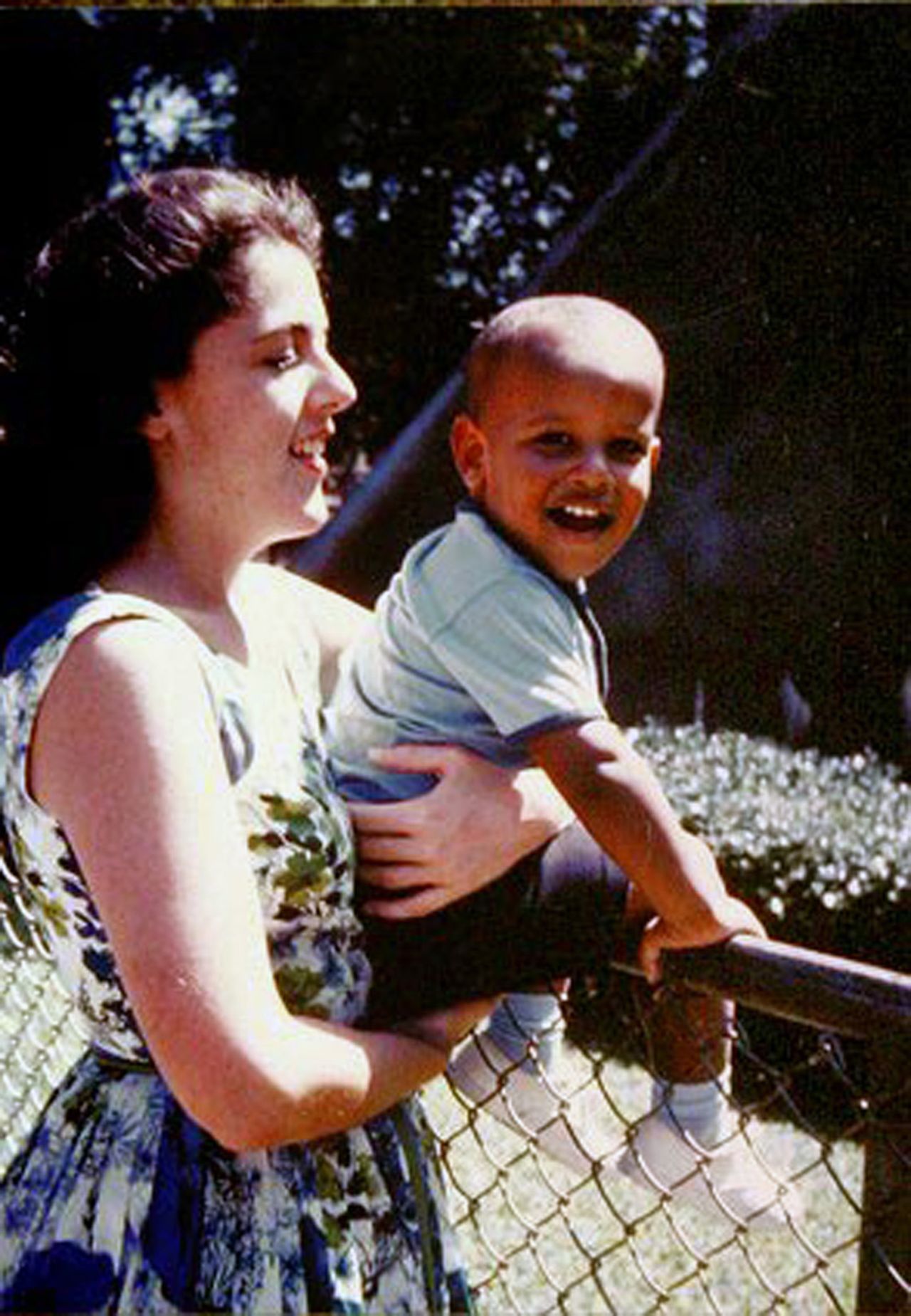 President Obama with his mother, Ann Dunham, in an undated childhood photo taken in Honolulu.