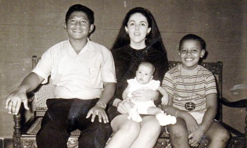 President Obama with his stepfather, Lolo Soetoro, left, his sister Maya Soetoro and his mother, Ann Dunham, center, in an undated family snapshot.