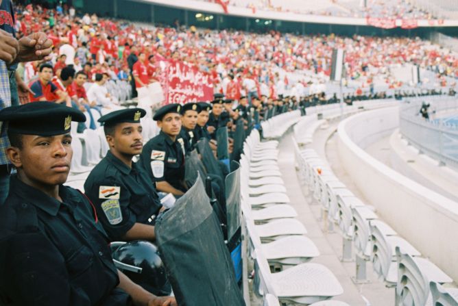 Such were their numbers that security was tight. Members would be arrested and revolutionary, anti-regime chants could be heard from the stands.