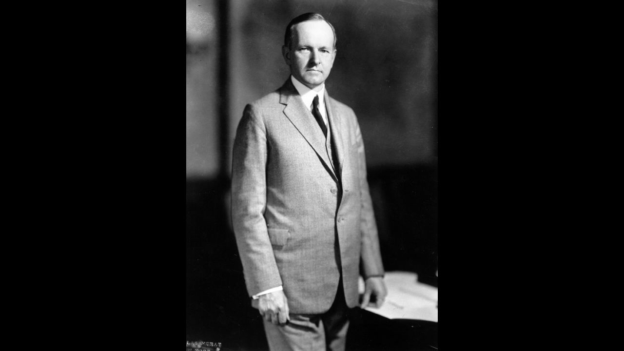Calvin Coolidge (1923-1929) served as vice president until the death of Warren G. Harding. His 1924 campaign slogan was "Keep Cool with Coolidge," and his nickname was "Silent Cal" because of his reputation as a man of few words.   