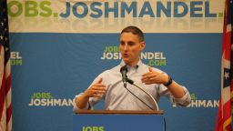 Republican candidate Josh Mandel campaigns for the Ohio senate seat. 