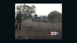 A still image from a video posted on YouTube, appearing to show Syrian rebels attacking the Taftanaz military airbase.