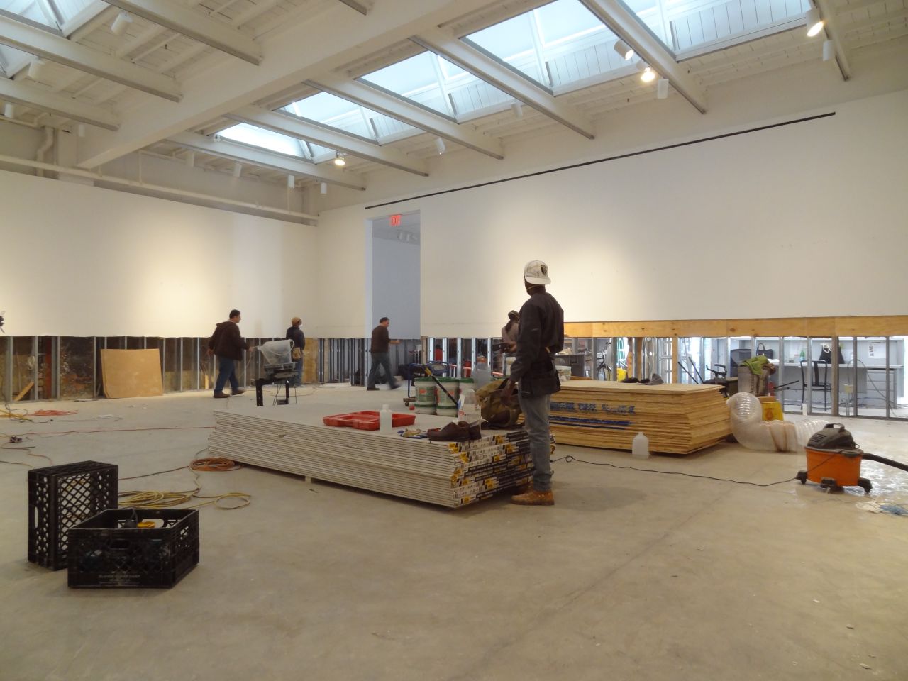 Ongoing construction inside Haunch of Venison, a large gallery in Manhattan's Chelsea neighborhood.