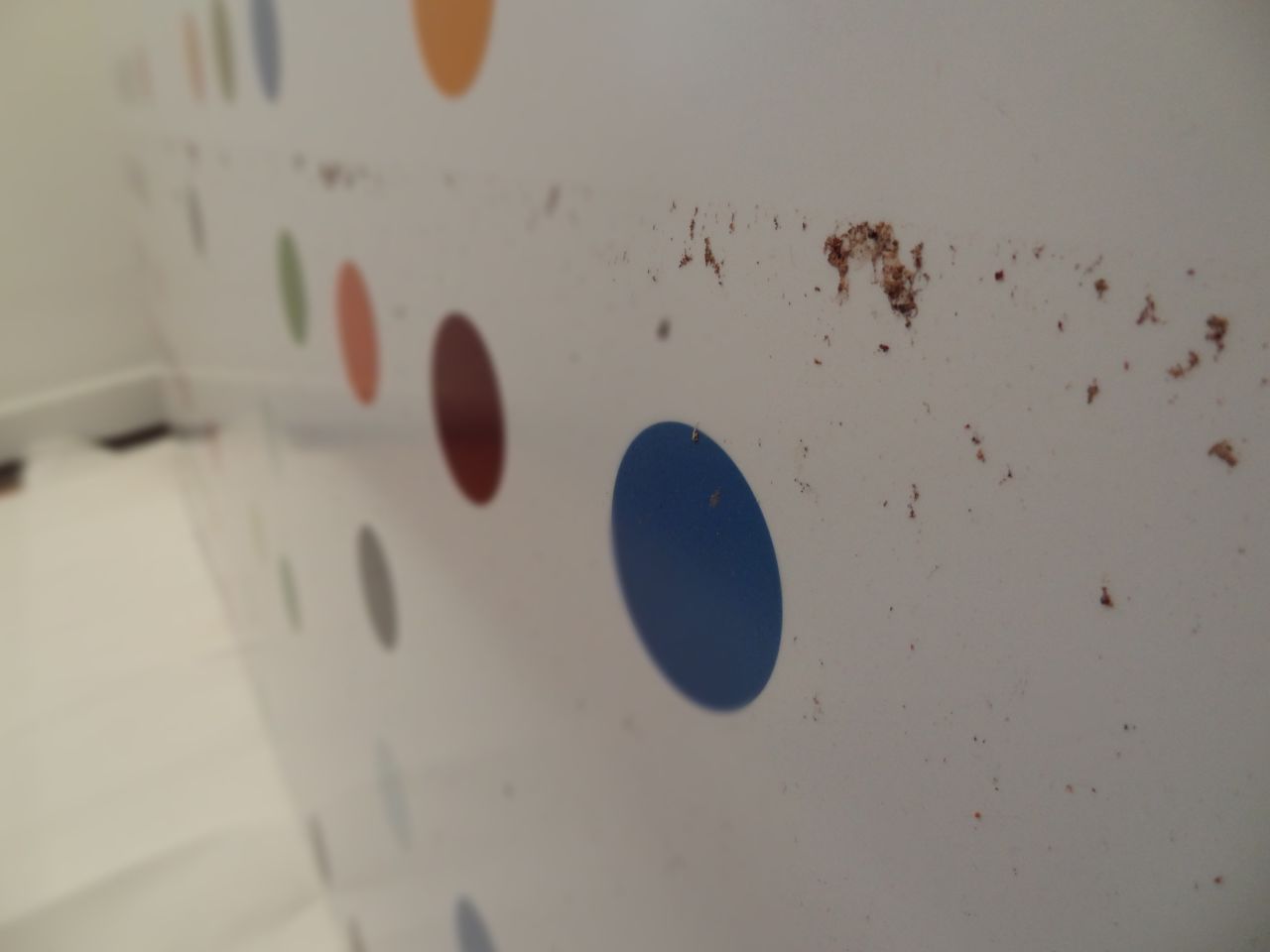 Debris stuck to a work by Jaye Moon shows the flood levels Sandy brought to Newman Popiashvili Gallery.