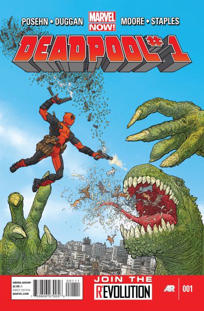 Marvel Now's first issue of "Deadpool," out November 7, takes something of an "if it ain't broke, don't fix it" approach, but Deadpool makes a grand entrance that has to be seen to be believed. The story, co-written by comedian Brian Posehn ("The Sarah Silverman Program"), puts a historical twist on the zombie trend, as Deadpool must face undead versions of dead U.S. presidents.
