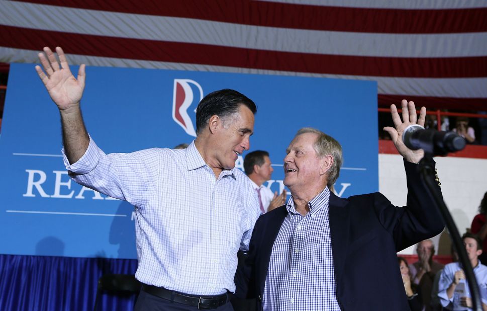Golf legend Jack Nicklaus believes Mitt Romney's business acumen will provide a brighter future for his children and grandchildren in the financially-troubled United States. 