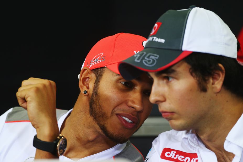 After Lewis Hamilton (left) opted to join Mercedes for the 2013 season, McLaren signed Perez to partner Jenson Button (right) next year.